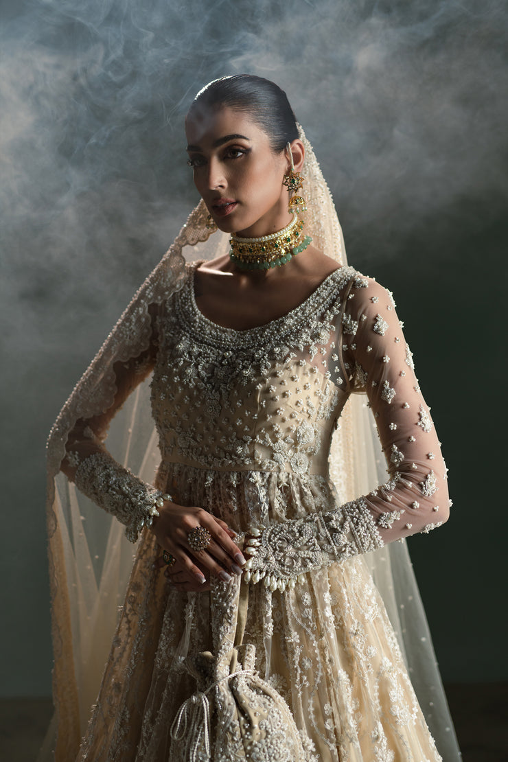 Ivory Nikah Bridal Peshwas Set (D-02)