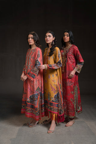 Red Garden Story Kurta Set (D-13)