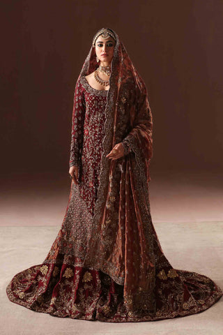 Maroon and Antique gold farshi gharara set (BR-09)