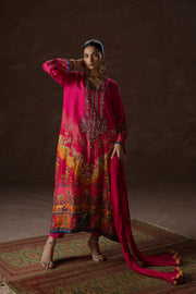 Hot Pink Party Kaftan Set  (D-02)