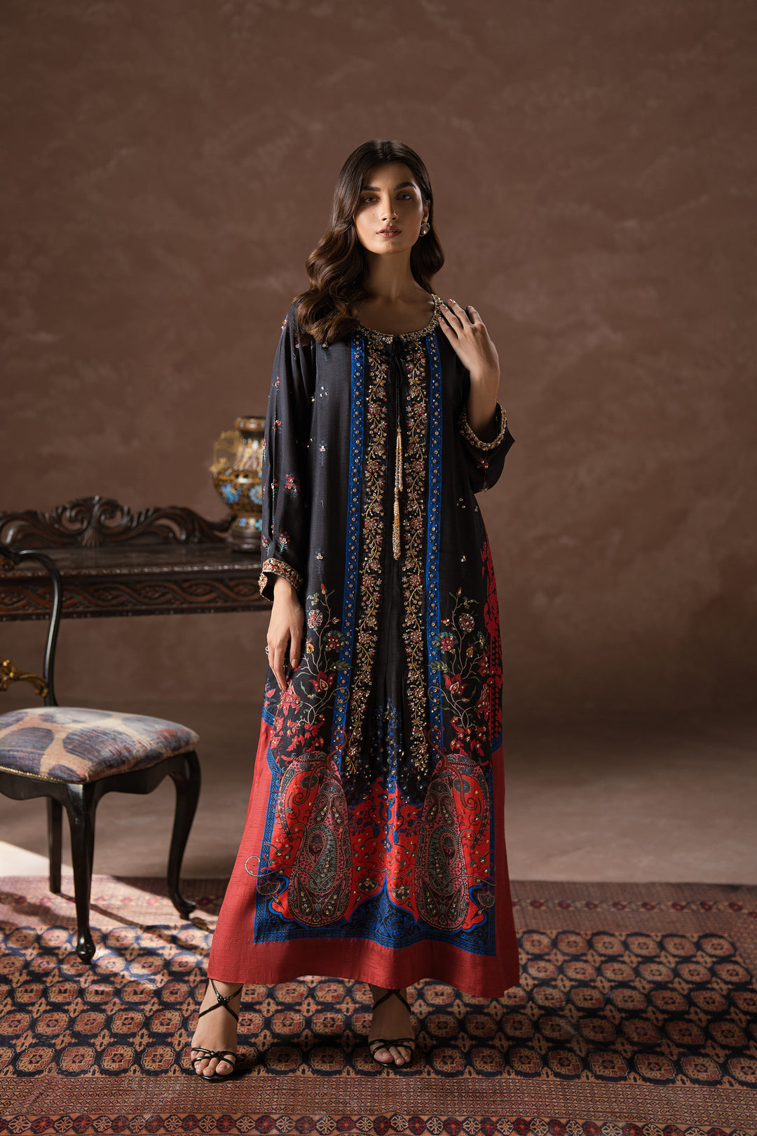 Pakistani dresses with tassels best sale