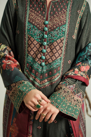 Dark Jade Embroidered Shirt (D-05)