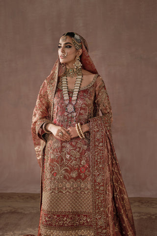 Classic Red and Gold Farshi Gharara Bridal (D-03)