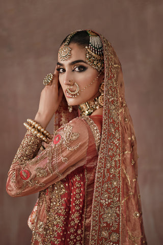 Classic Red and Gold Farshi Gharara Bridal (D-03)