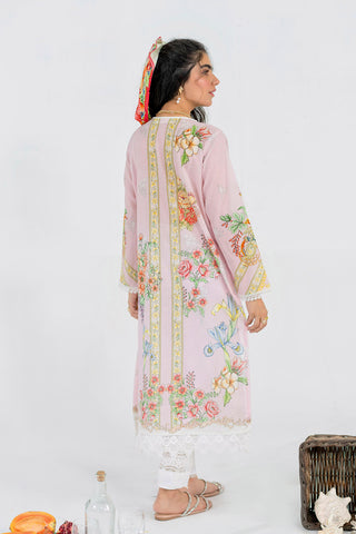 Printed Lawn Kurta - Powder Pink (SH-10)